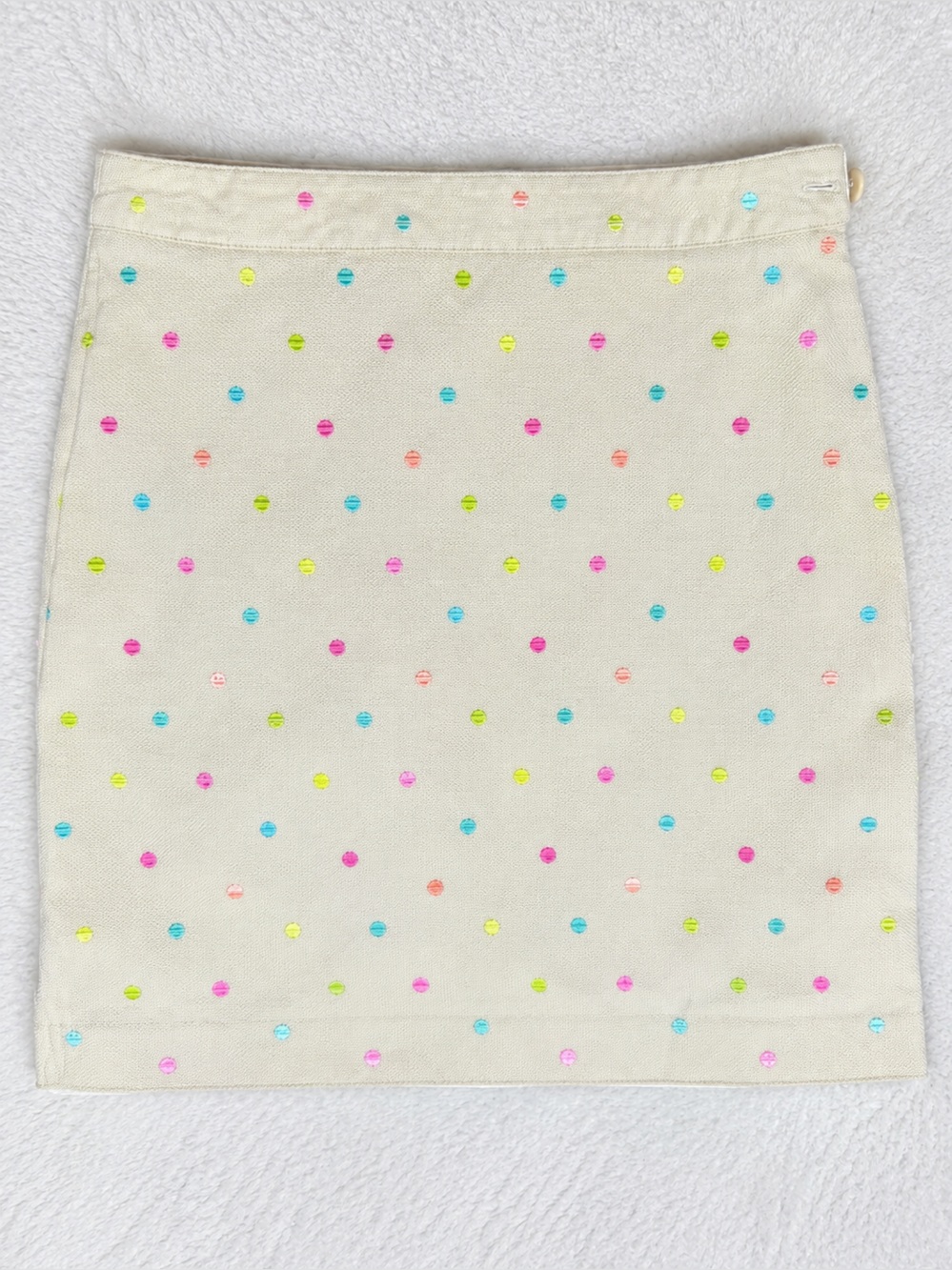 EP Pro Golf Skort Women’s 6 Beige Neon Polka Dot Embroidered Preppy